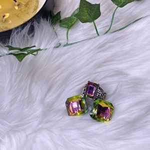 Purple and Green Gemstone Earring and Ring Bundle